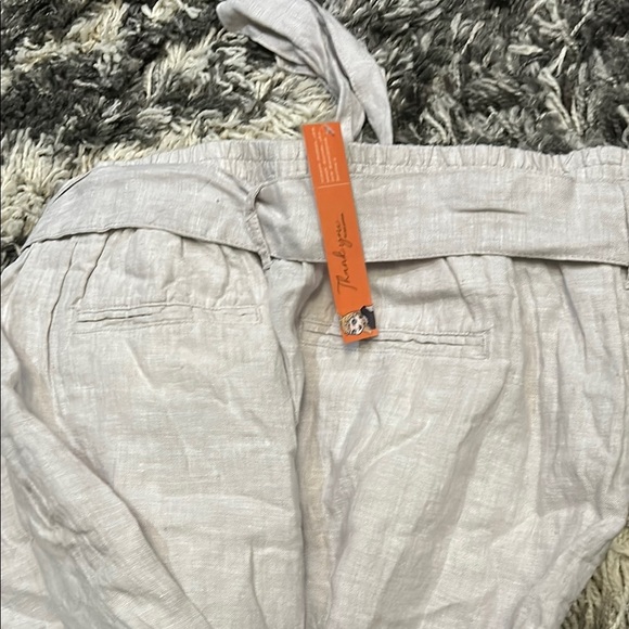 Nicole Miller Gray Wide Leg Linen Pants - Picture 5 of 6
